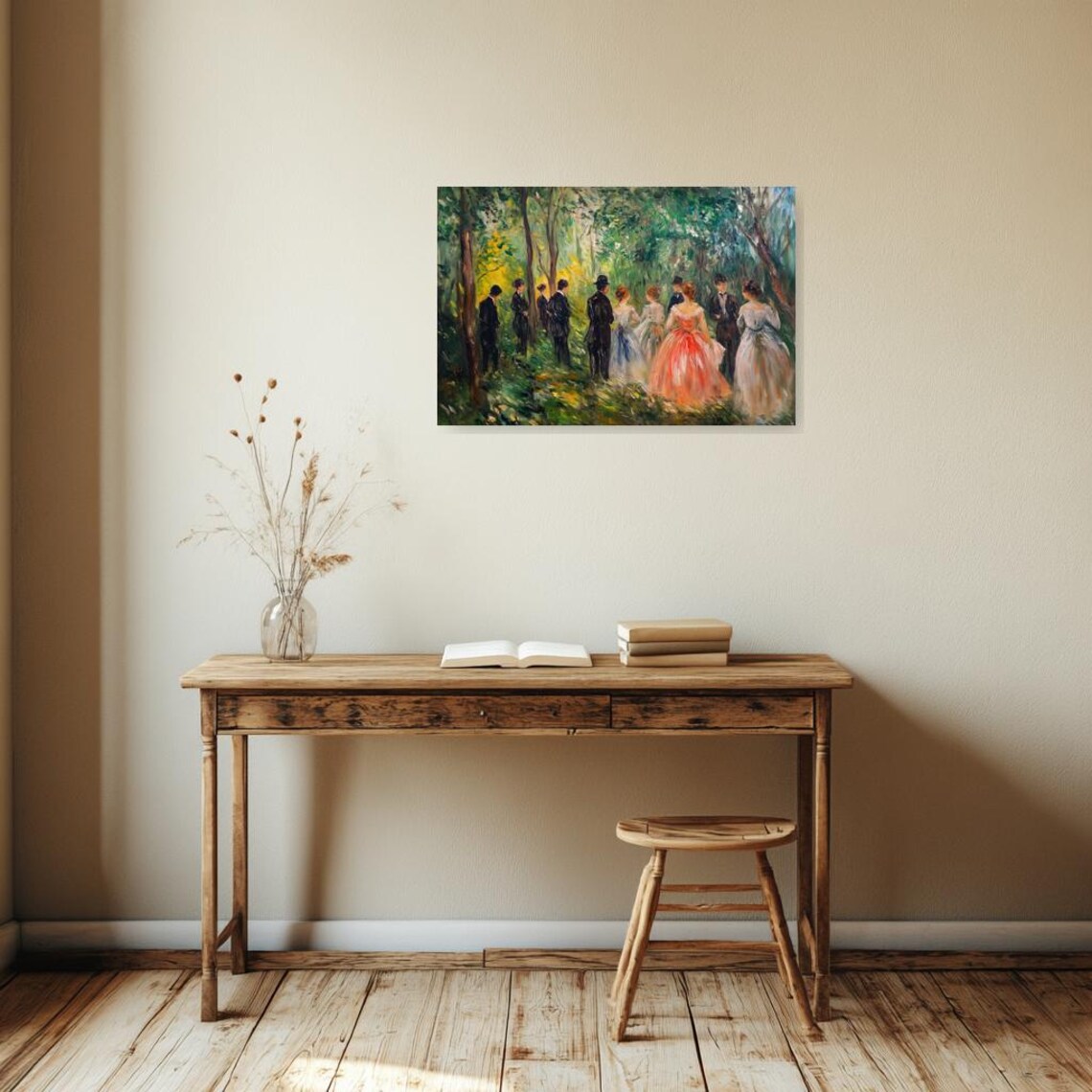 Impressionist Garden Dance Party Elegant Vintage Style Art Poster - Image 3
