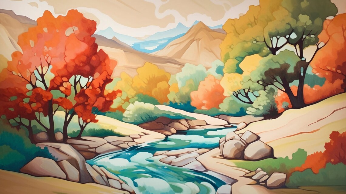 Georgia Okeeffe Styled Landscape Art Print