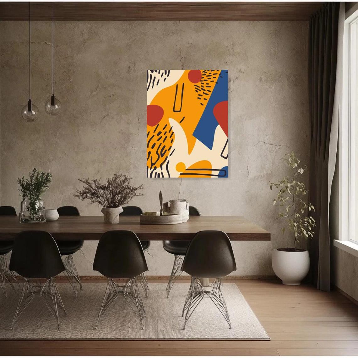 Abstract Modern Print Inspired By Matisse With Bold Colors And Playful Shapes For Home Decor Wall Art - Image 2