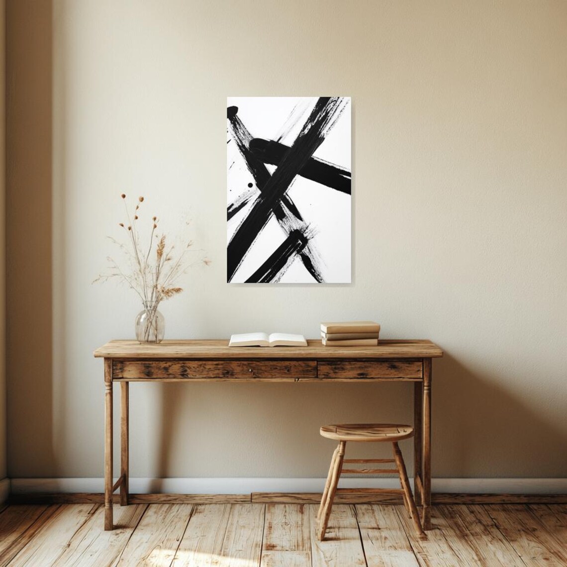 Abstract Black And White, Modern Ink Artwork - Image 3