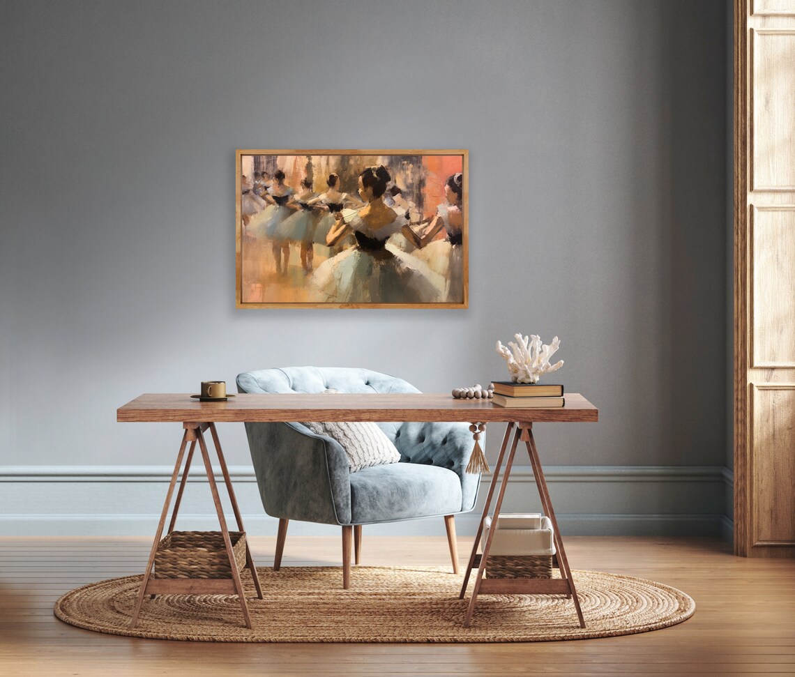 Degas-Inspired Ballet Dancers, Elegant Home Decor - Image 2