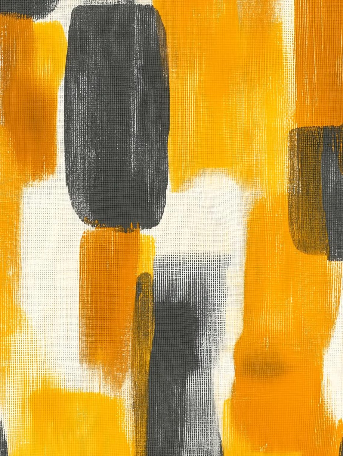 Minimalist Yellow Gray Abstract Geometric Shapes Modern Art Poster