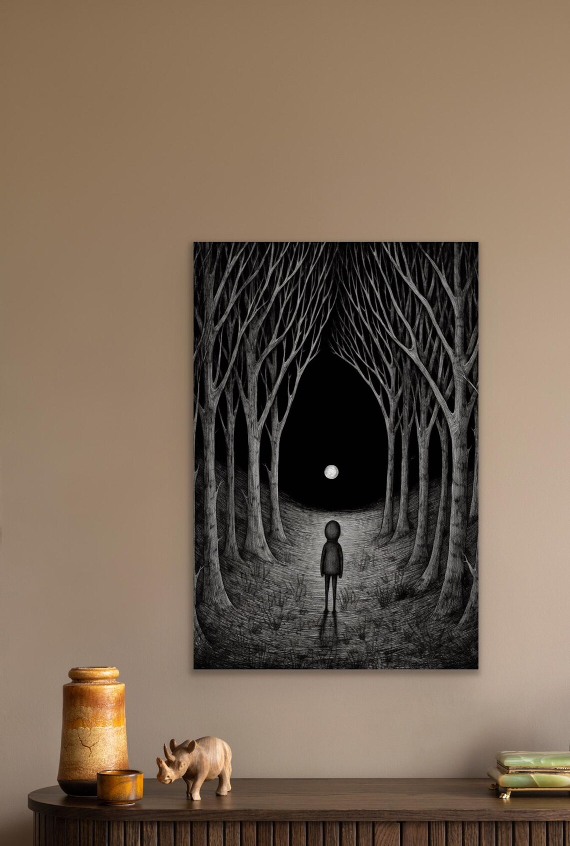 Alone With The Moon, Moonlit Woods Artwork - Image 2