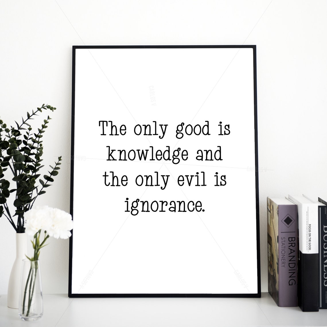 Socrates The Only Good Is Knowledge Evil Is Ignorance Quote Wall Art