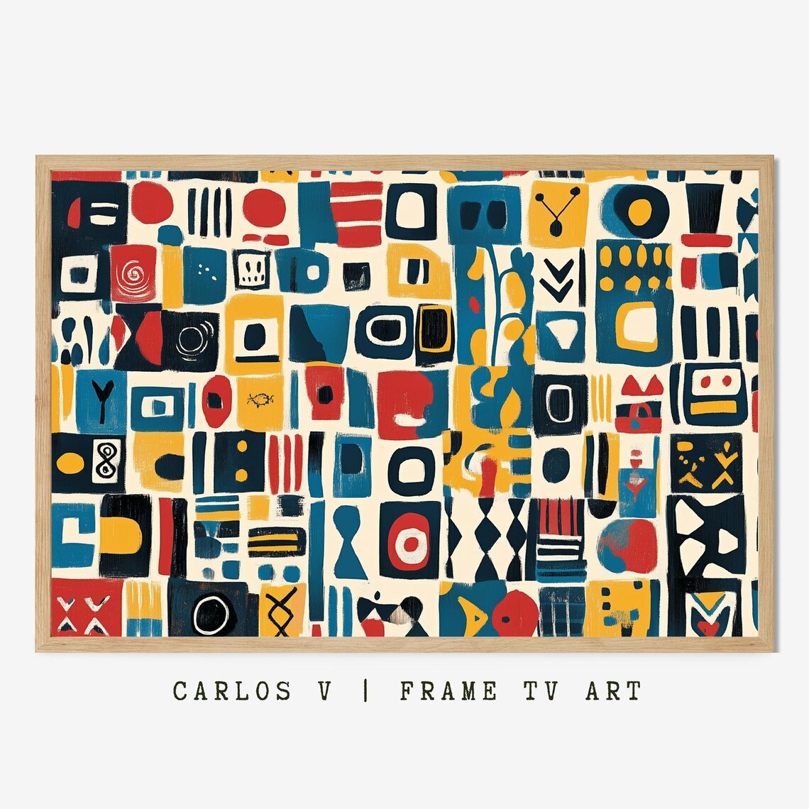 Abstract Patchwork in Bright Colors Art Print