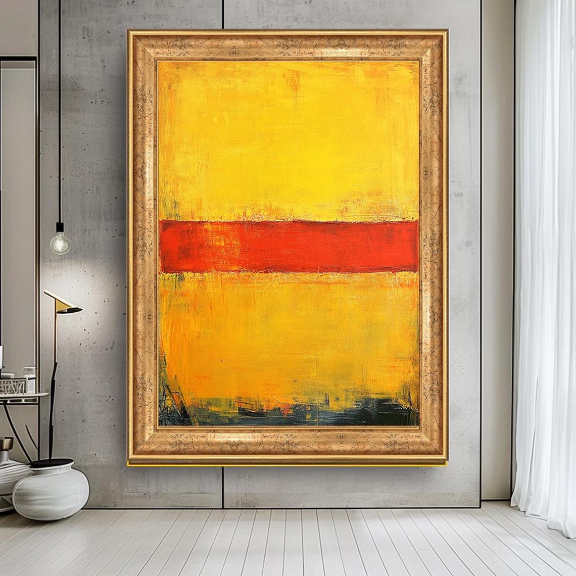 Mark Rothko Style Golden Yellow Red Horizontal Color Field Poster