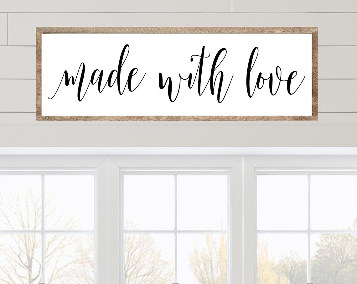 Made With Love Hand Lettered Farmhouse Style Kitchen Sign Poster