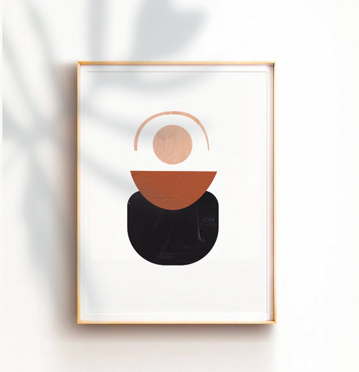 Geometric Print Giclee Burnt Orange Wall Art Abstract Mid Century Modern Simple