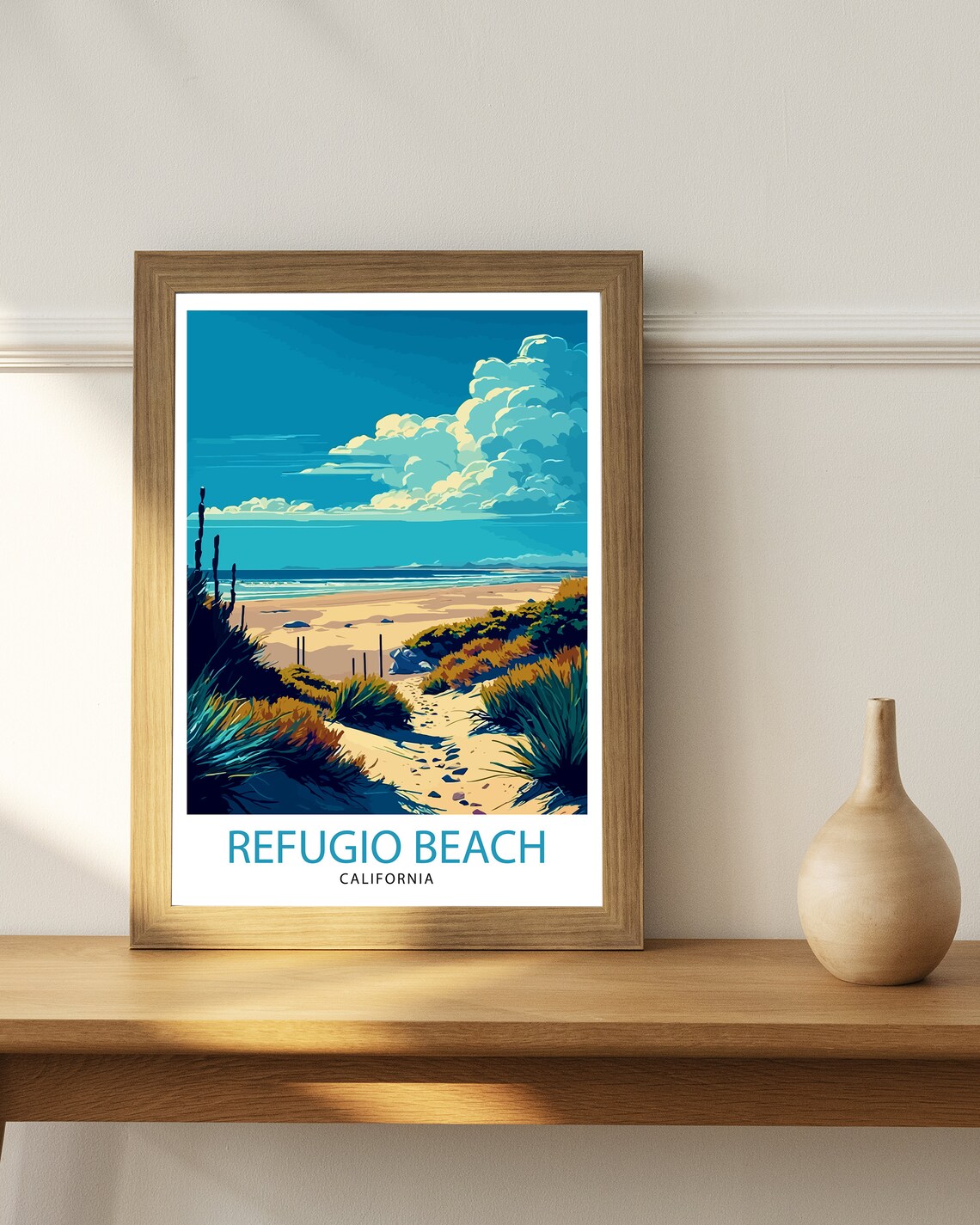 Refugio State Beach California Travel Poster - Image 2