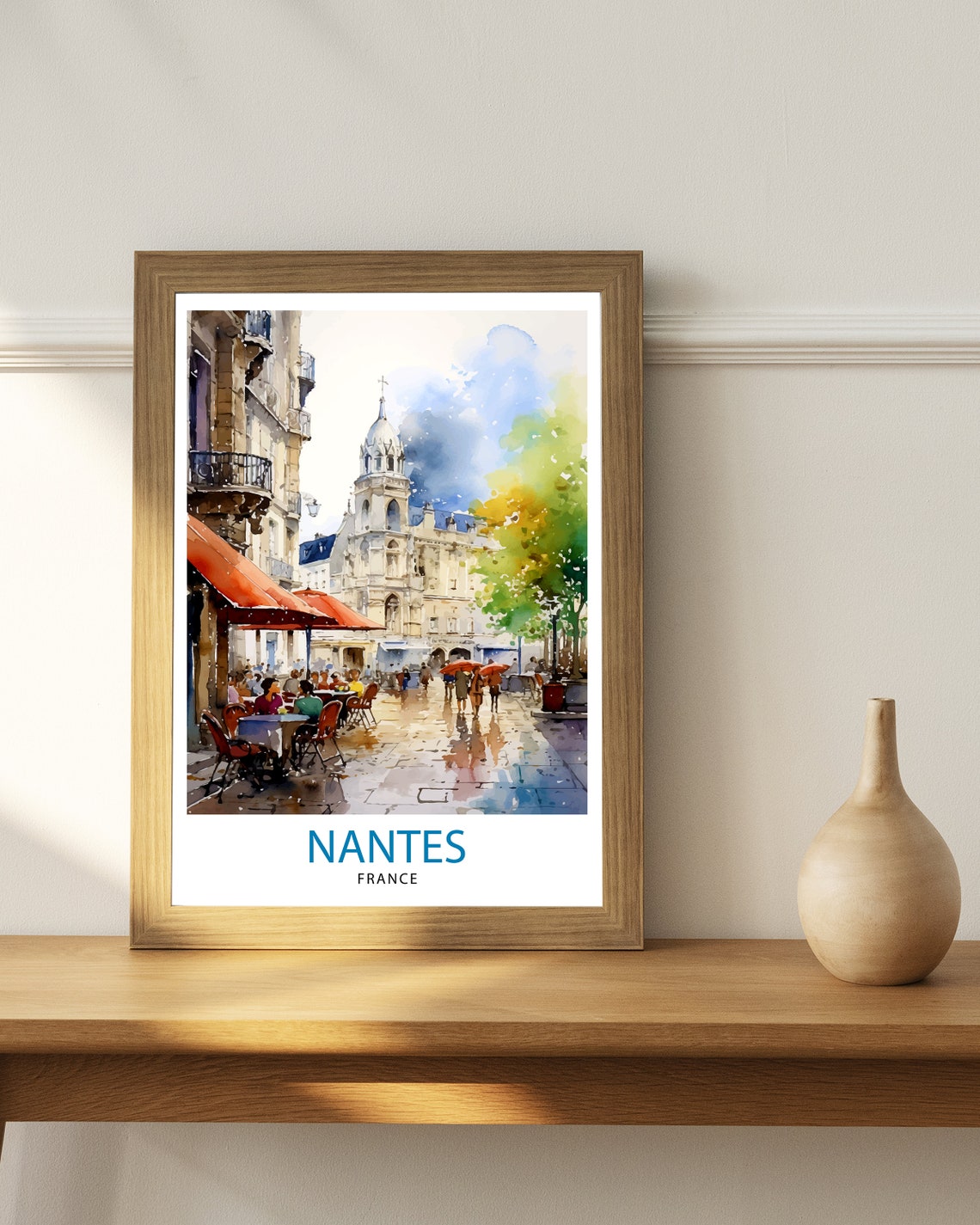 Nantes France Travel Print Nantes Wall Decor Nantes Illustration Nantes Travel Poster Gift For Nantes France Home Decor - Image 3