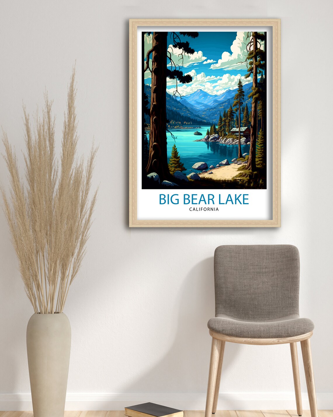 Big Bear Lake Travel Poster, California Mountain Print - Image 3