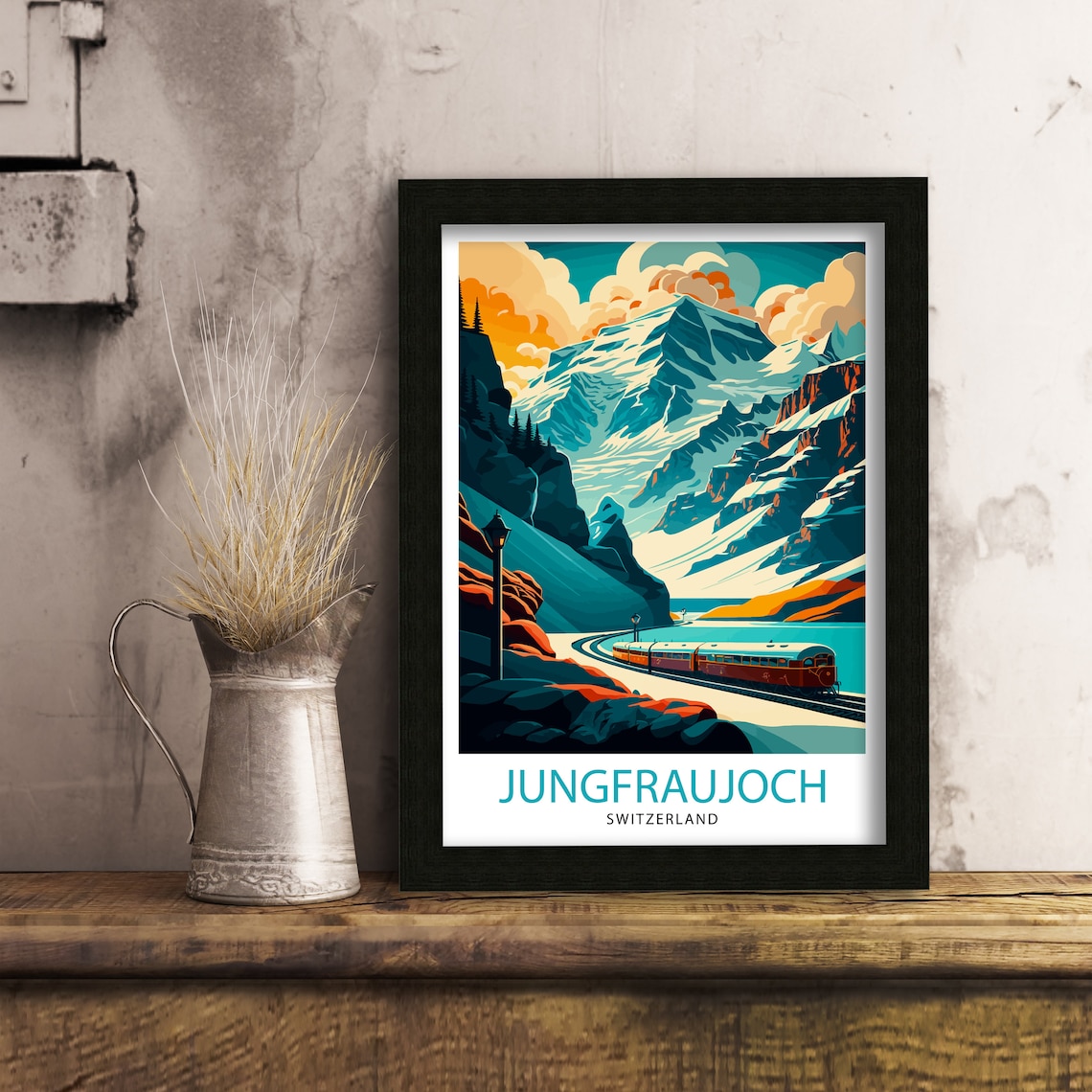 Jungfraujoch Switzerland Travel Poster, Europe View - Image 3