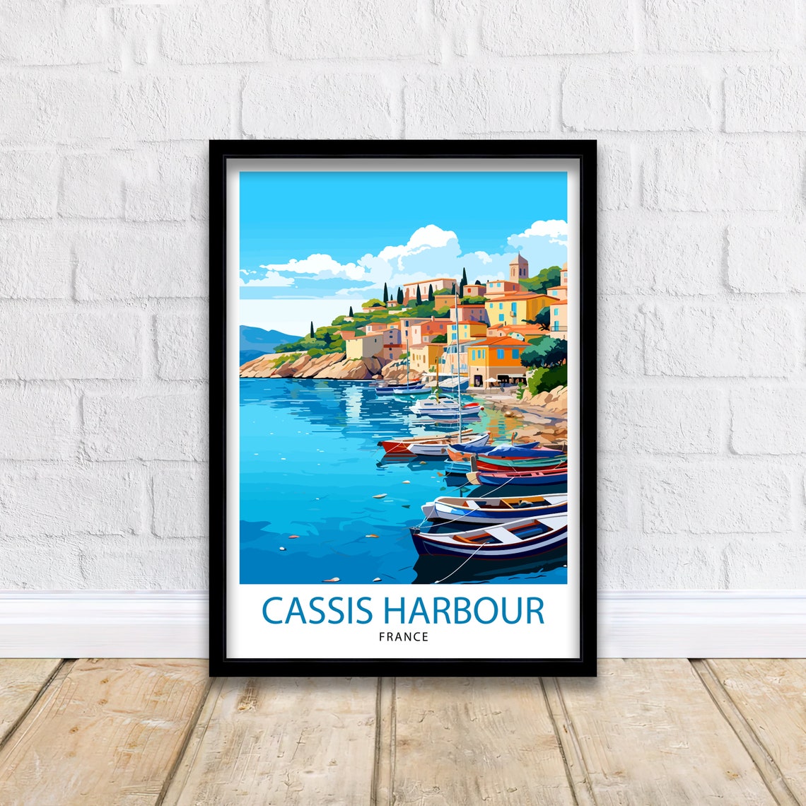 Cassis Harbour Colorful Fishing Boats Mediterranean Coast Poster - Image 2