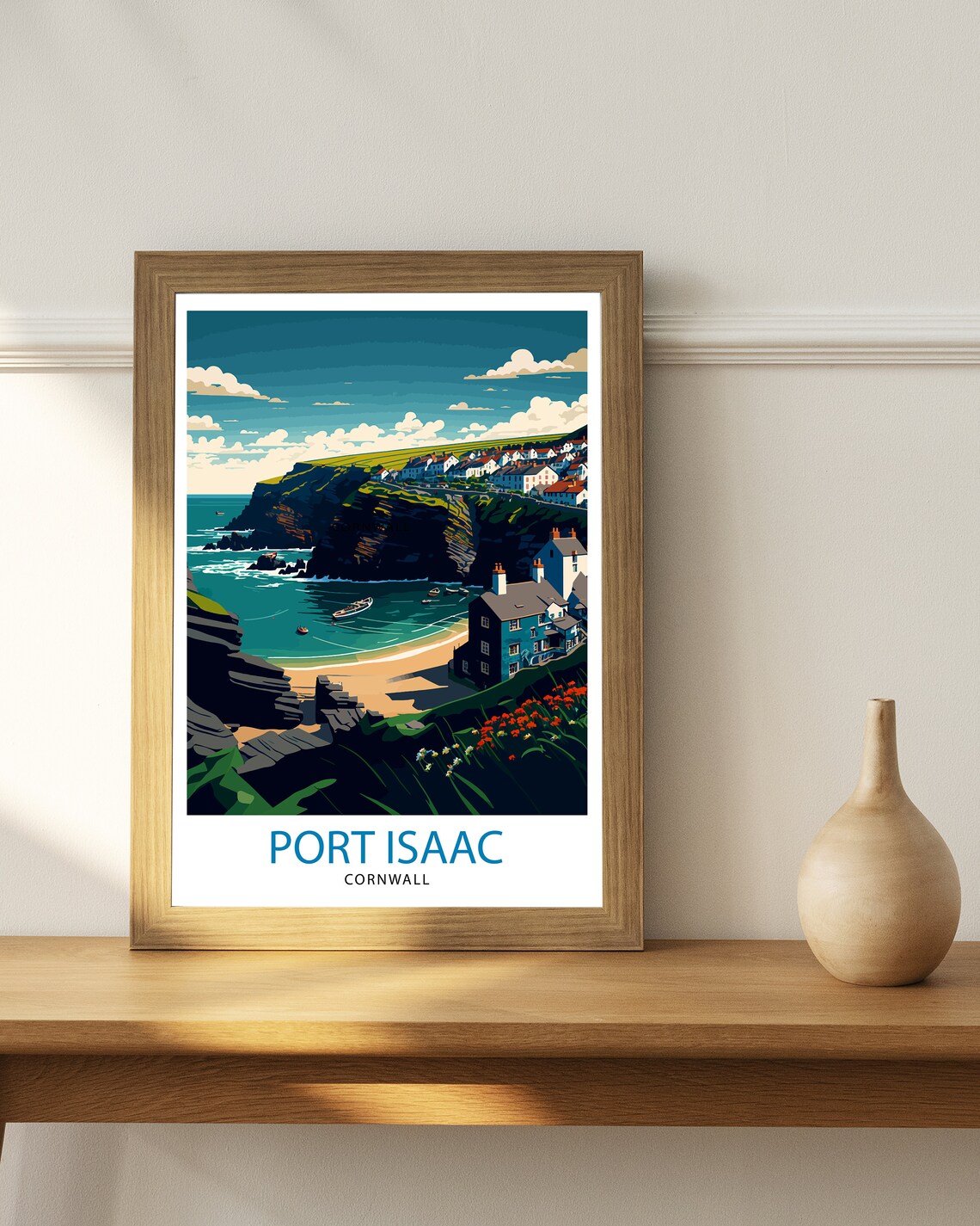 Port Isaac Illustration Coastal Wall Art Print - Image 2