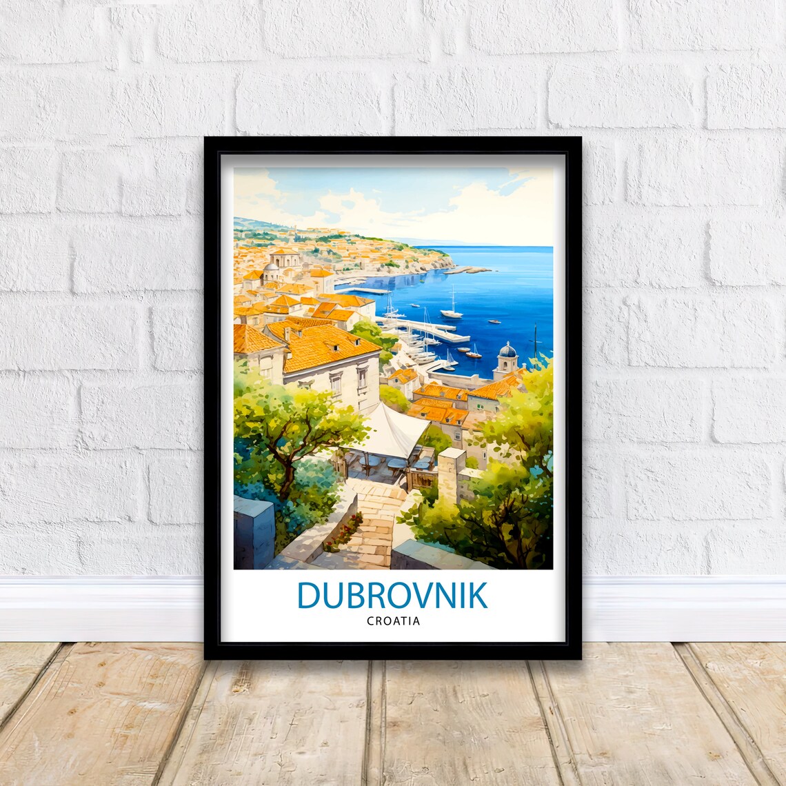 Dubrovnik Croatia Illustration Travel Poster - Image 2
