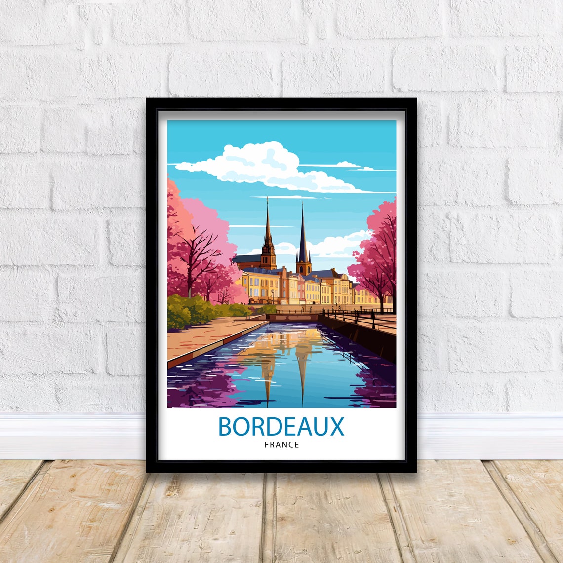 Bordeaux France Travel Print Bordeaux Wall Decor Bordeaux Poster France Travel Prints Bordeaux Art Print Bordeaux Illustration Bordeaux - Image 2