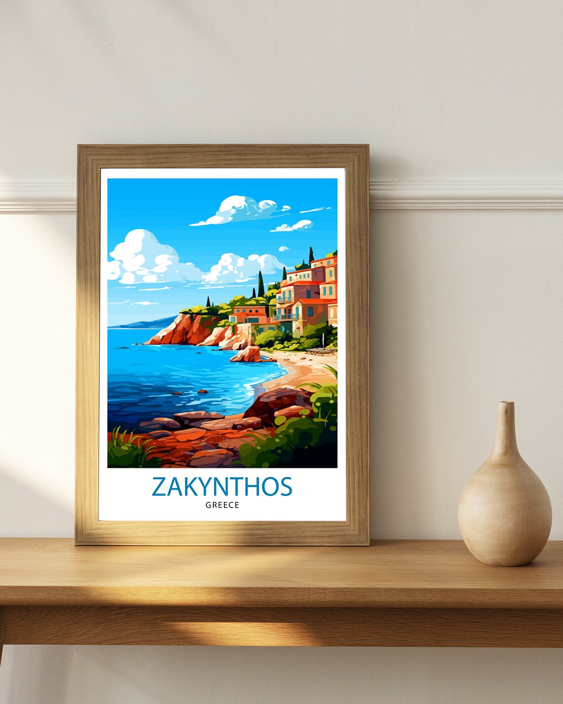 Zakynthos Greece Travel Poster, Greek Island Decor - Image 2