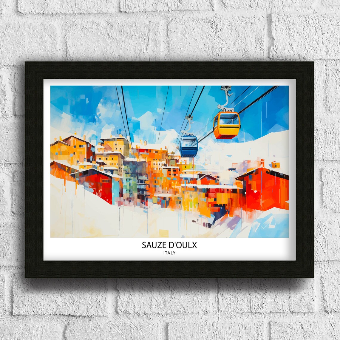 Sauze Doulx Italy Travel Poster, Europe Wall Decor - Image 3