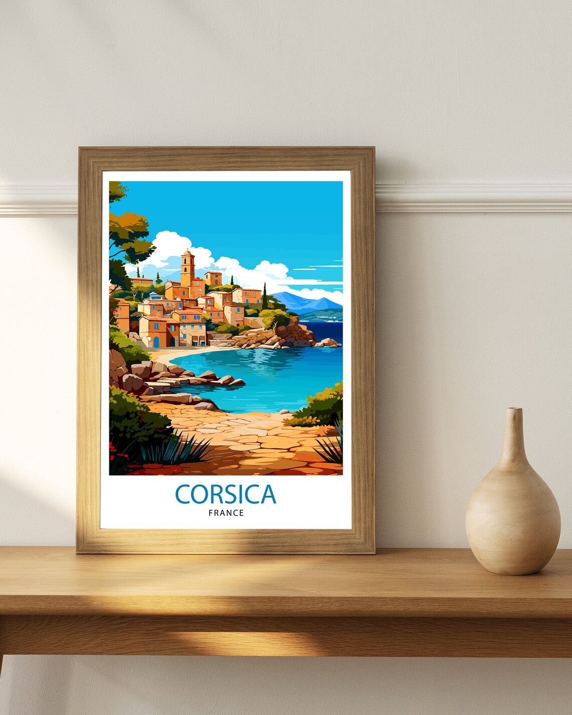 Corsica France Travel Poster, Europe Wall Decor - Image 3