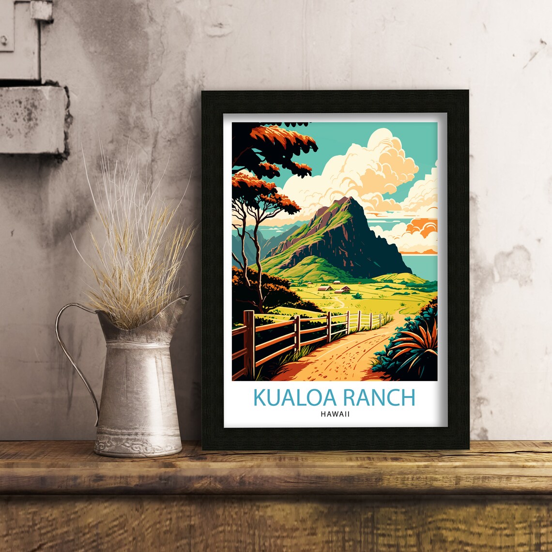 Kualoa Ranch Hawaii Travel Poster, Place-Inspired Art - Image 3
