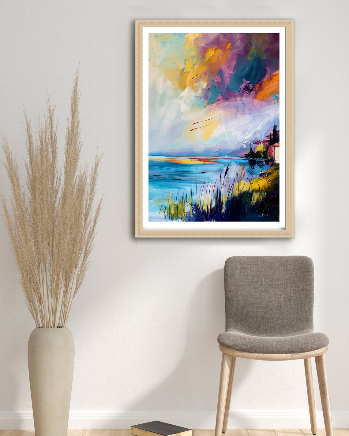 Lake Garda Italy Lakeside Church Sunset Abstract Water Poster - Image 2