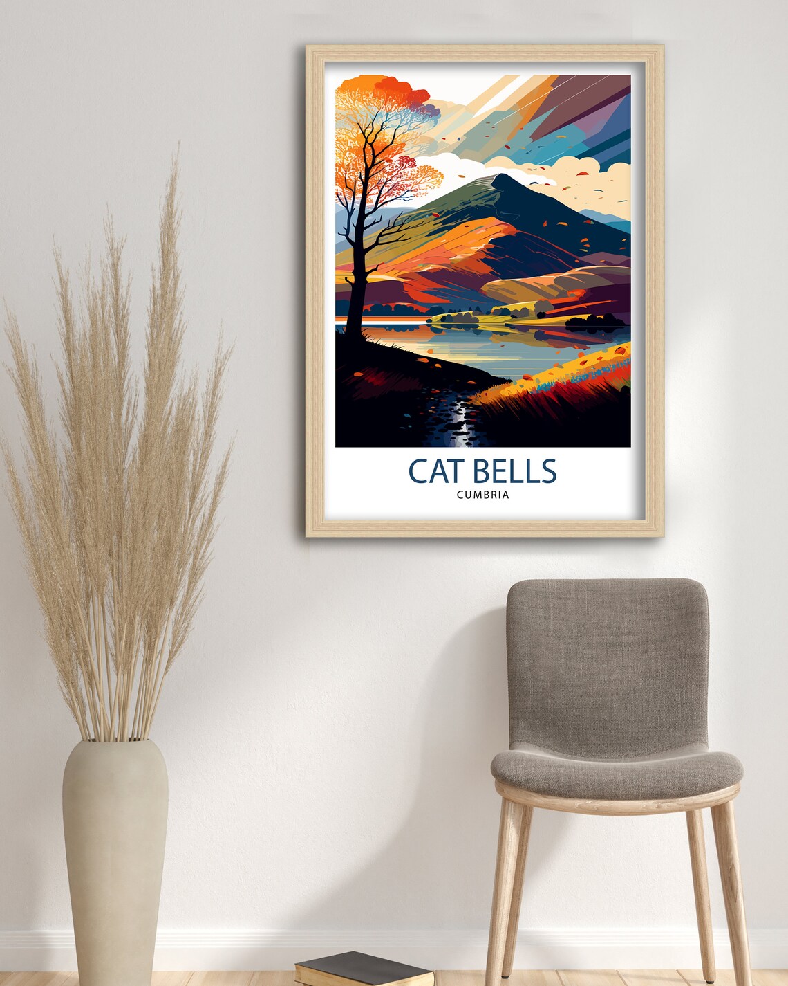 Cat Bells Cumbria Travel Poster, UK Landscape - Image 2