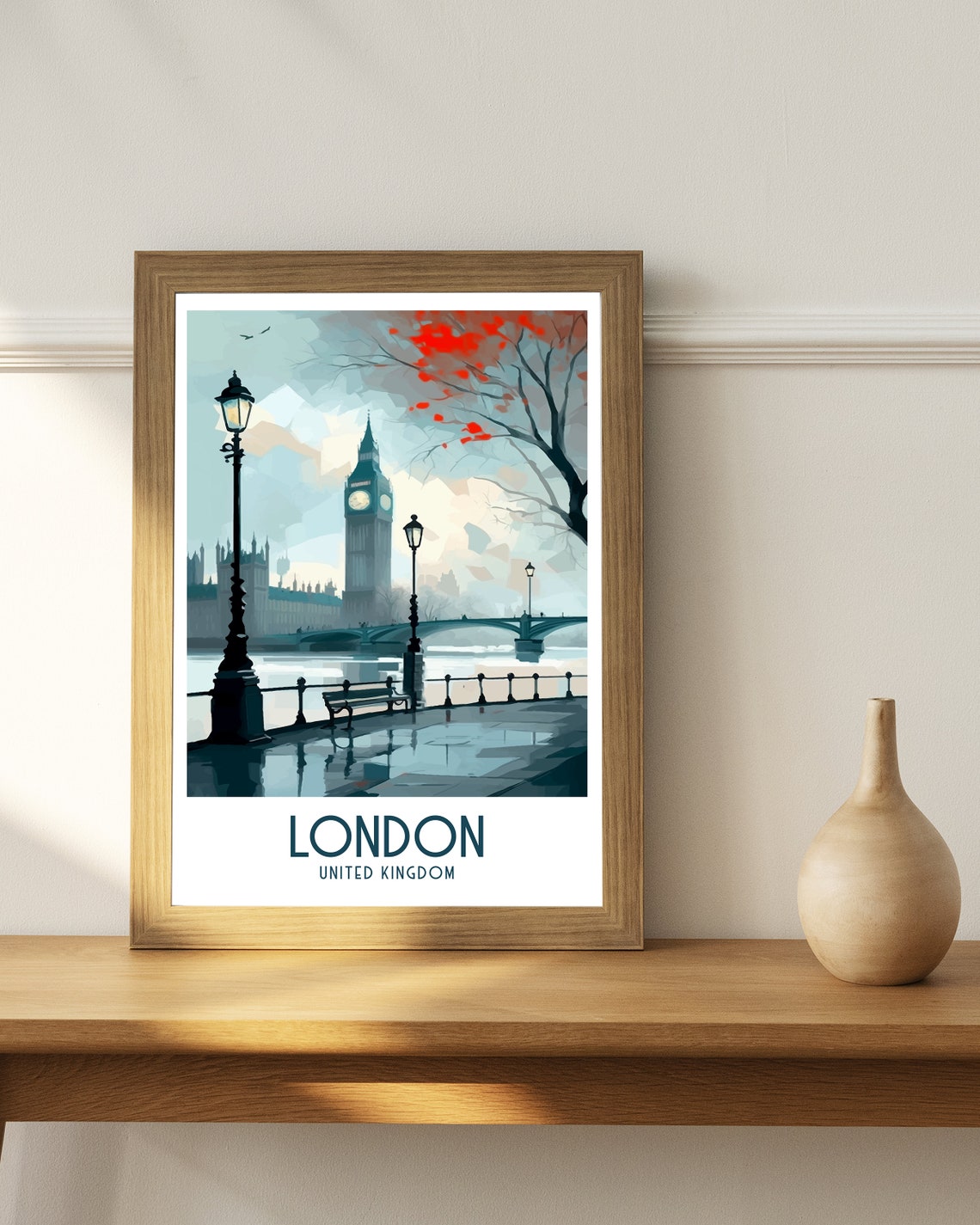 London Travel Print London Wall Art London Home Decor London Illustration Travel Poster Gift For London Uk Home Decor - Image 3