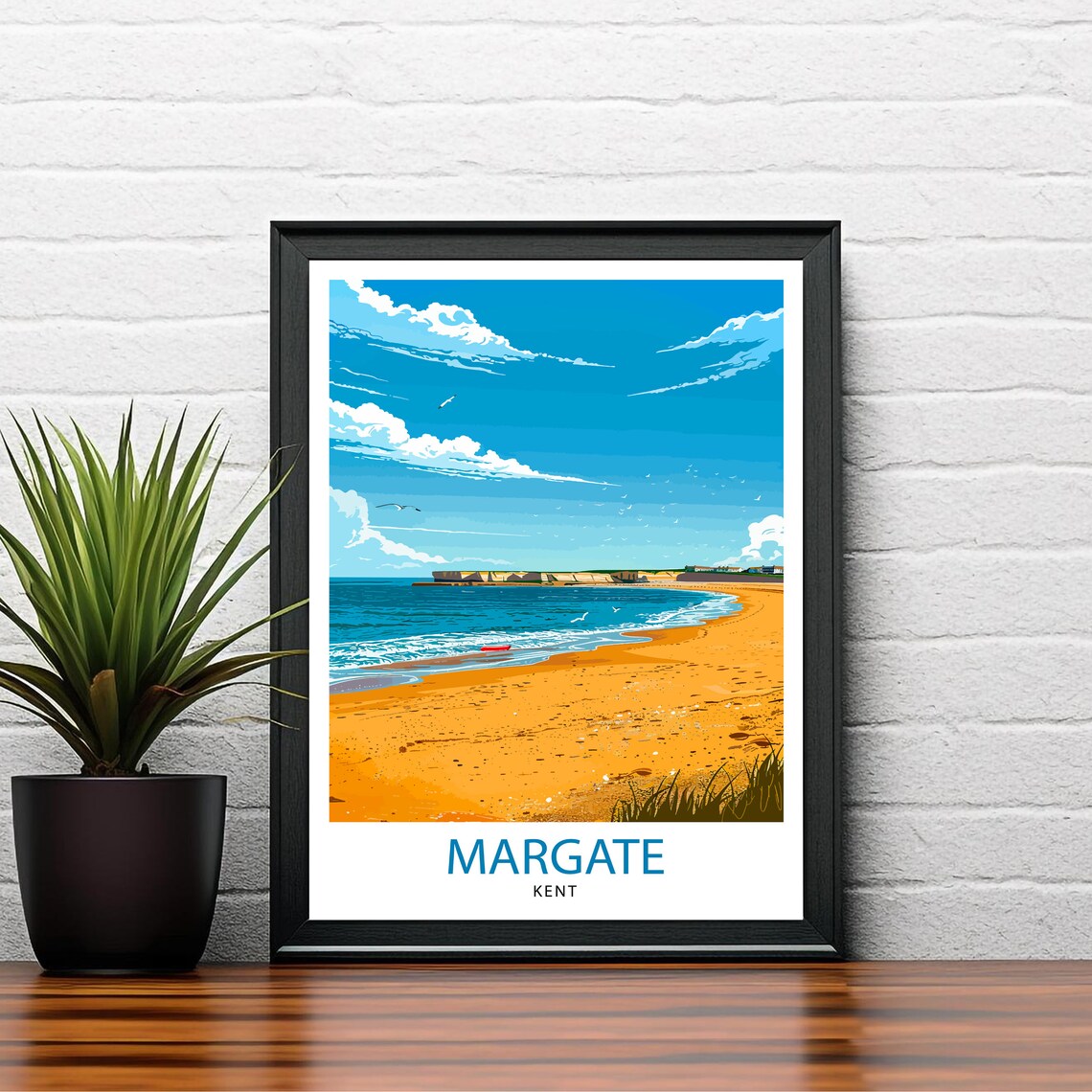 Margate Kent Beach Golden Sand Seaside Vintage Travel Poster - Image 2