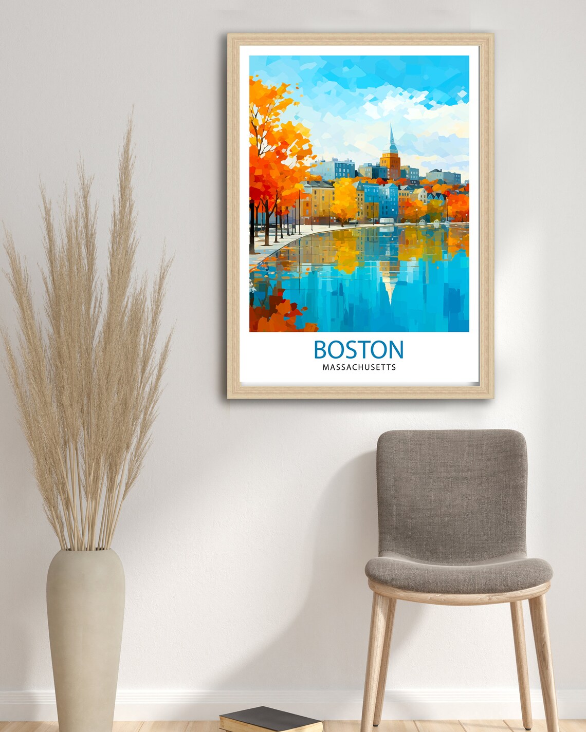 Boston Massachusetts Wall Hanging Travel Poster - Image 2