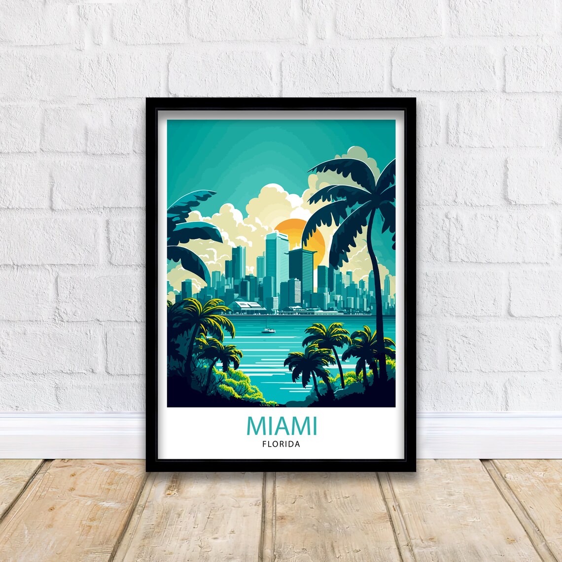 Miami Florida Travel Poster, Miami Wall Decor - Image 2