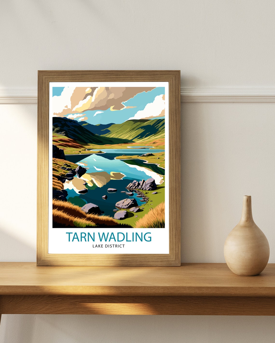 Tarn Wadling Lake District Mirror Lake Mountain Valley Travel Poster - Image 2