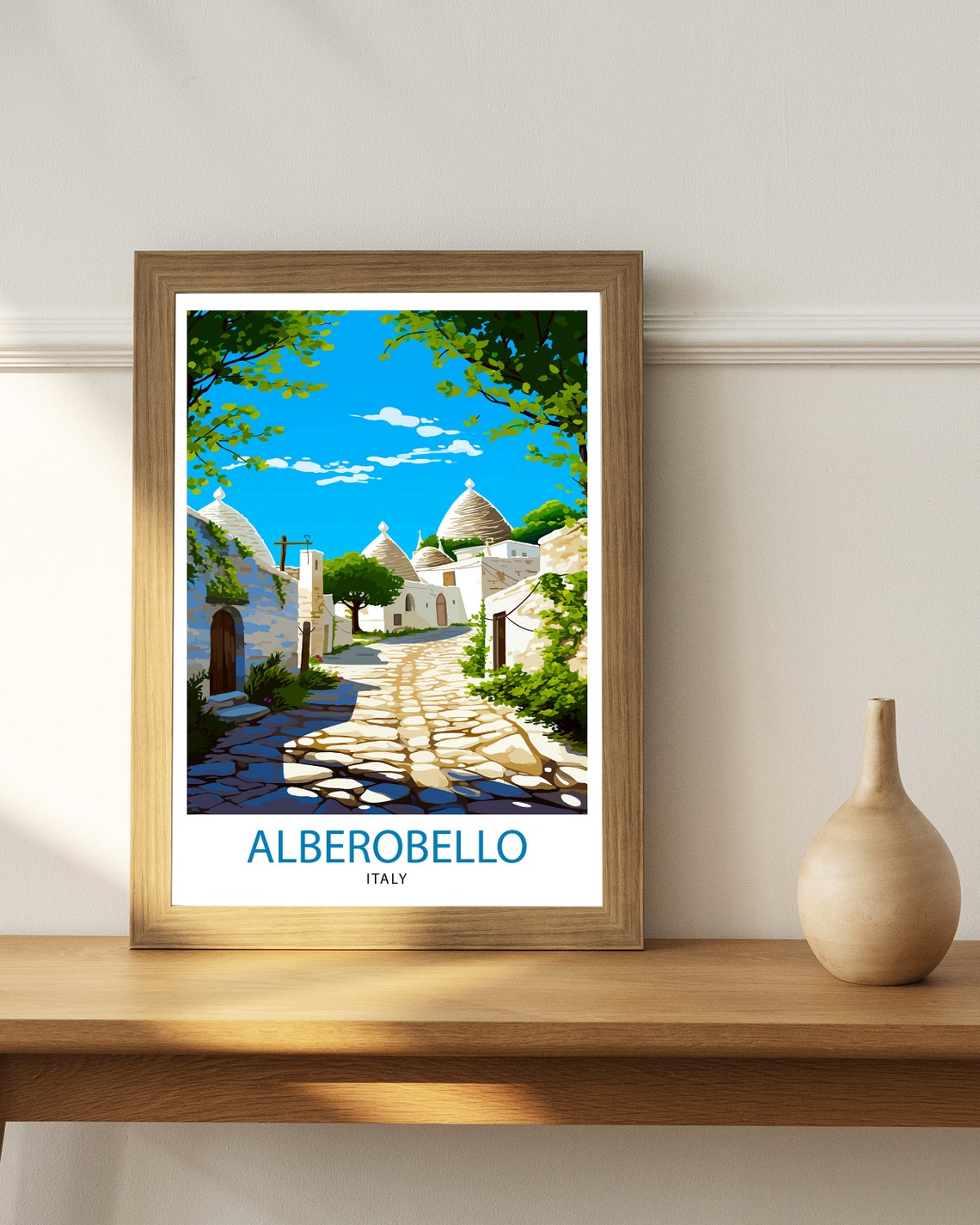 Alberobello Italy Trulli Stone Huts Cobblestone Street Travel Poster - Image 2