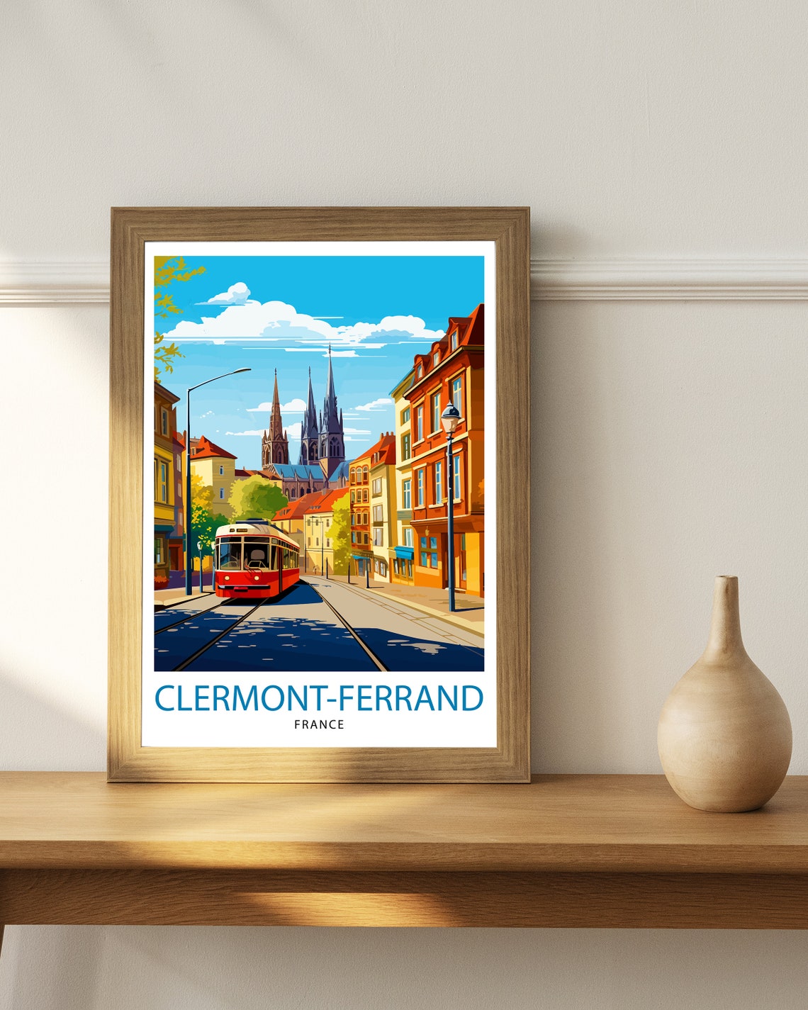 Clermont Ferrand France Travel Print Clermont Ferrand Wall Decor Clermont Ferrand Poster France Travel Prints Clermont Ferrand Art Print - Image 3