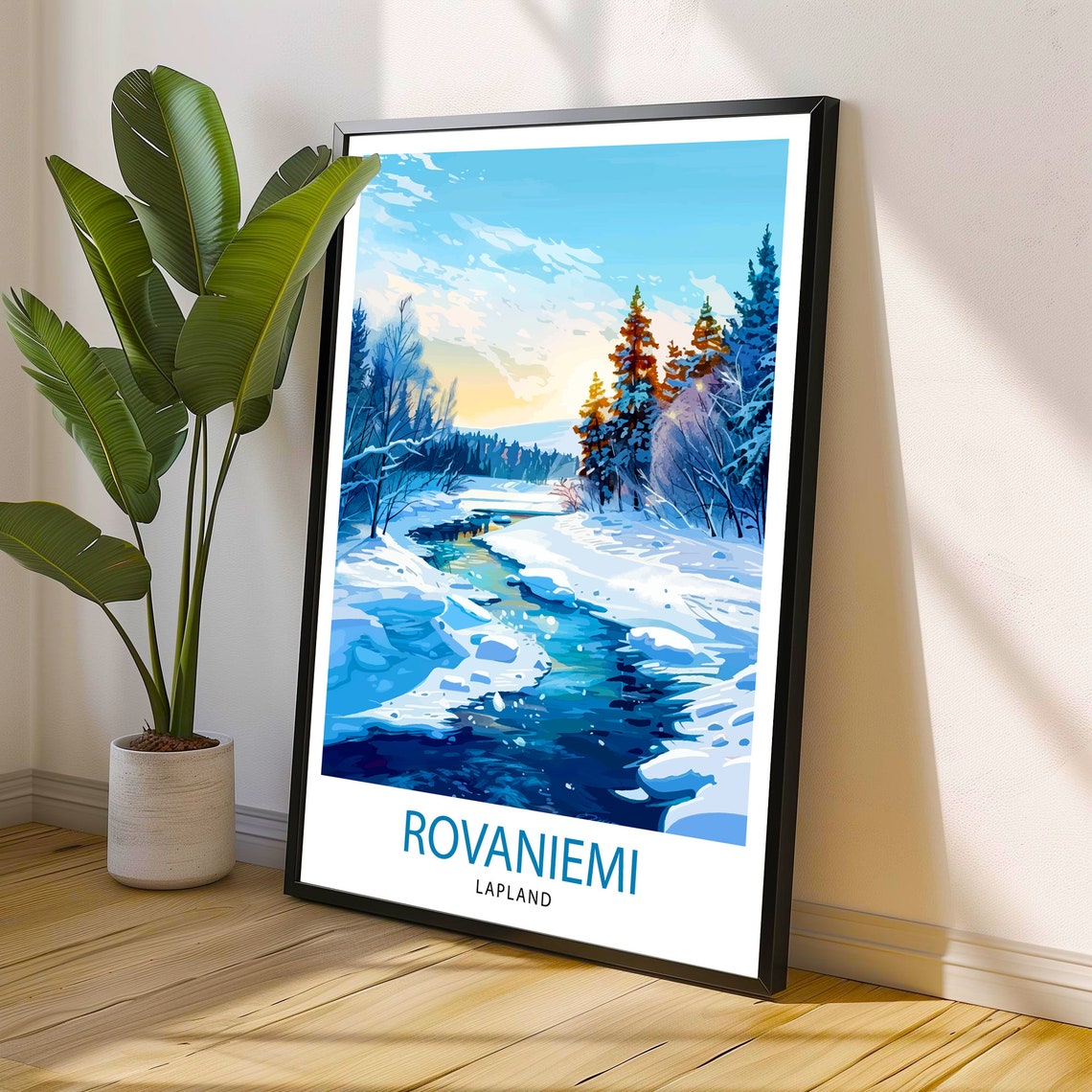 Rovaniemi Lapland Winter Forest River Snowy Scene Travel Poster - Image 2