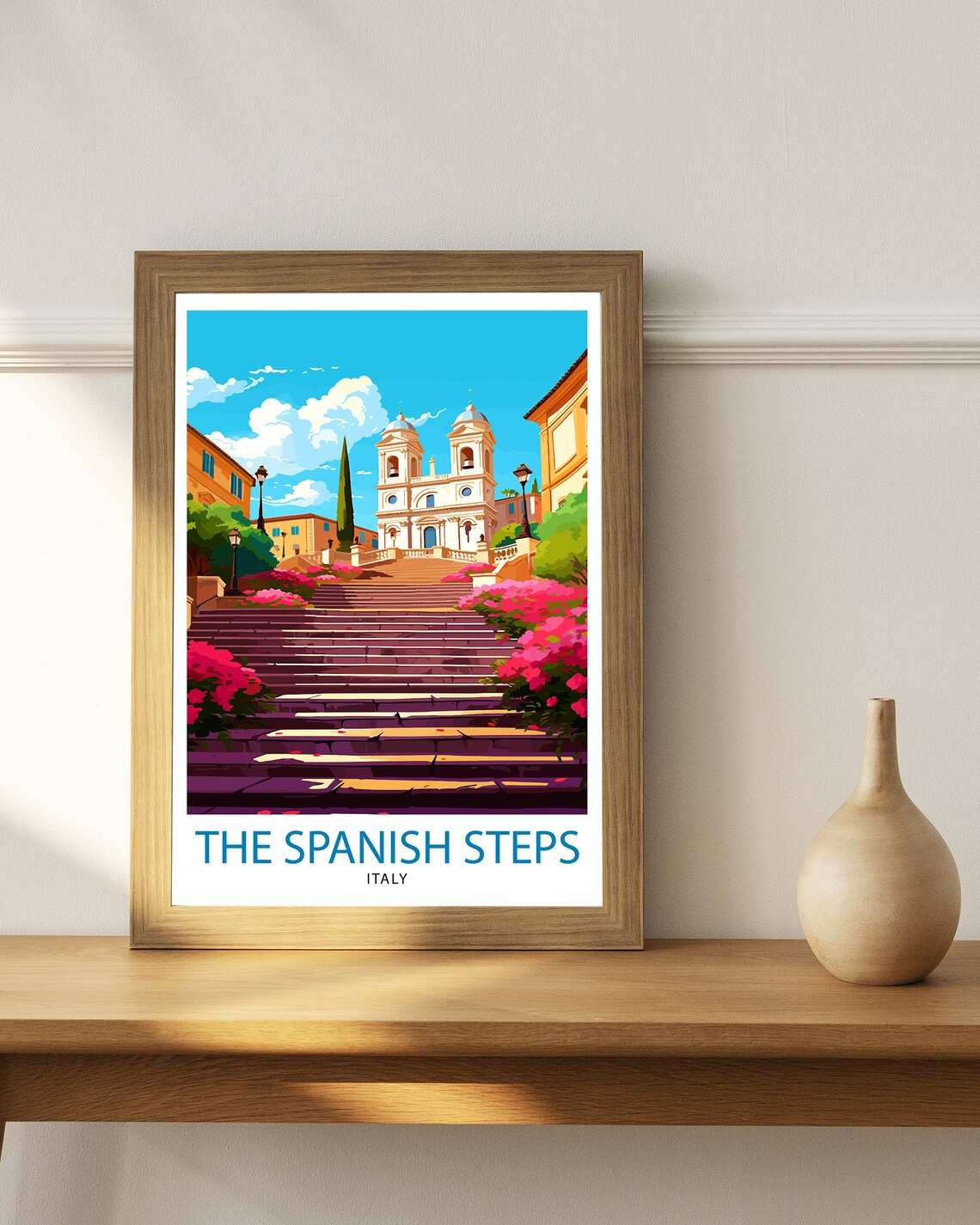 The Spanish Steps Rome Italy Baroque Staircase Blooms Travel Poster - Image 2