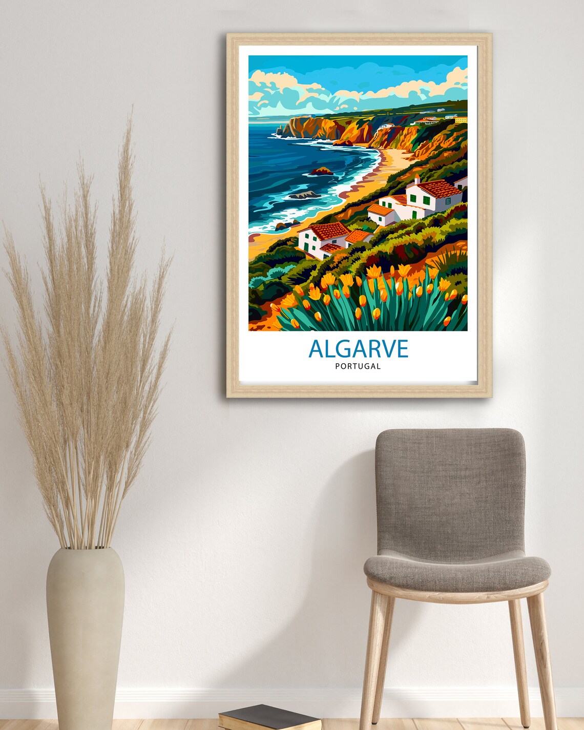 Algarve Portugal Golden Cliffs Seaside Village Coastline Poster - Image 2