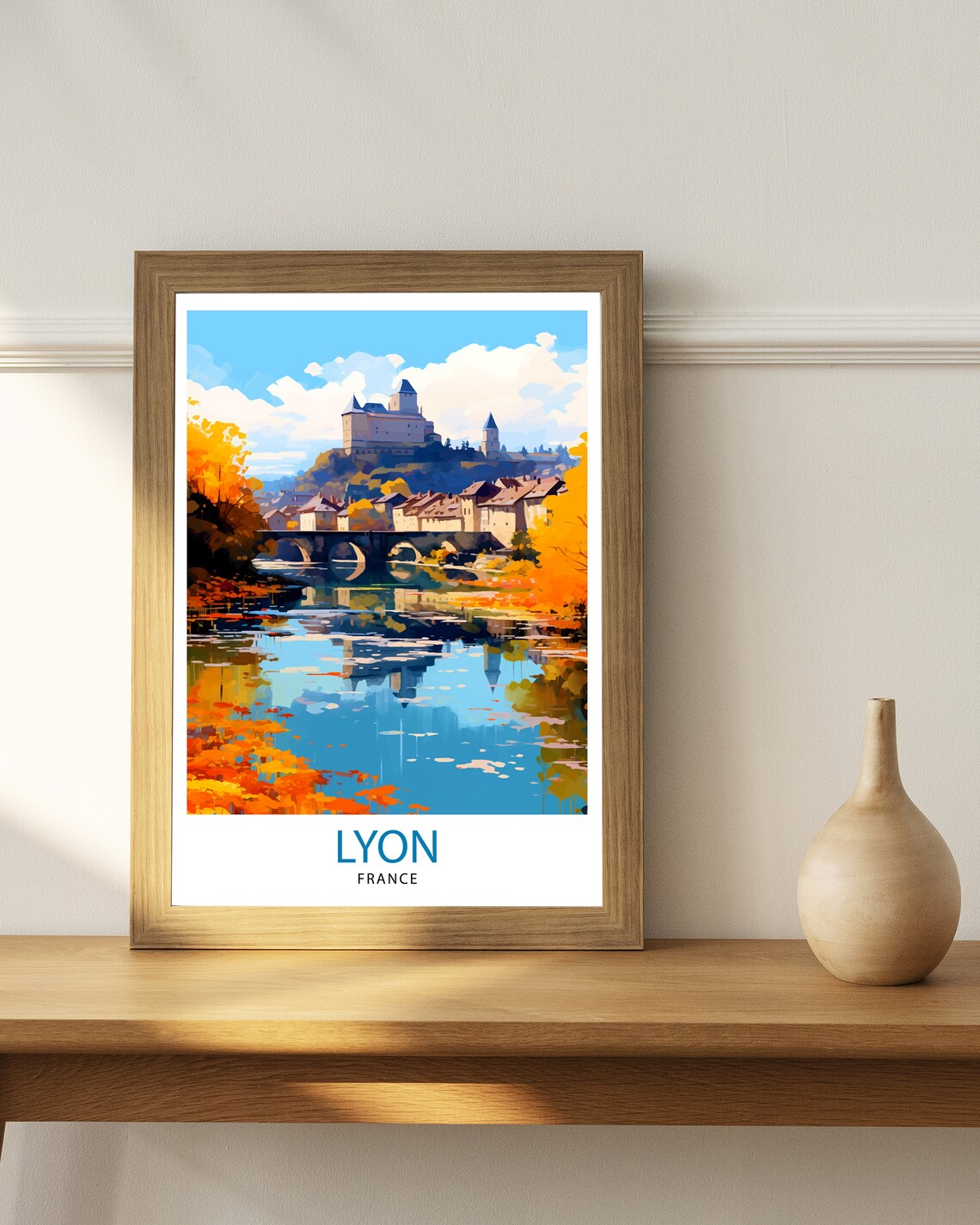 Lyon France Travel Poster, European City Art Print - Image 2