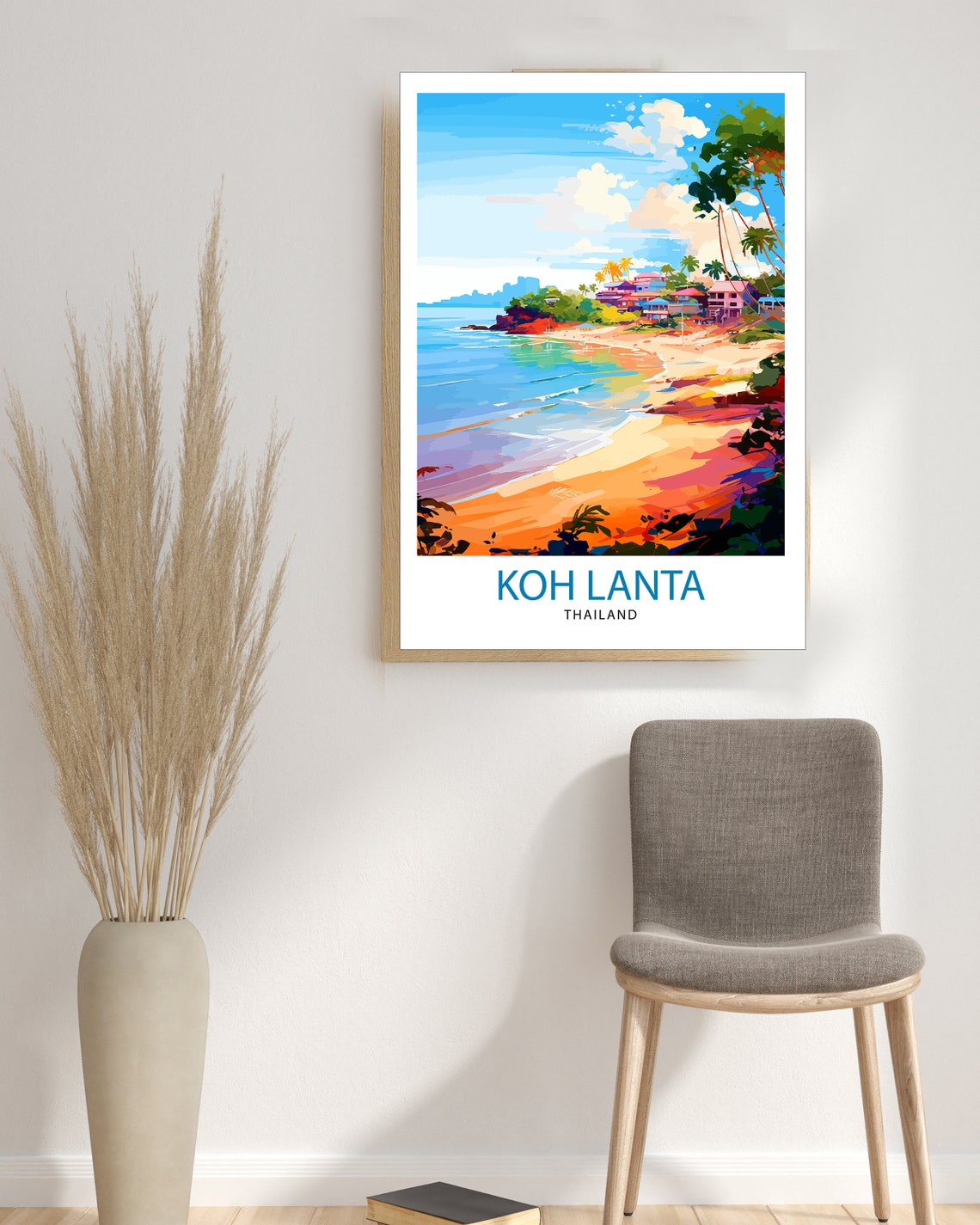 Koh Lanta Thailand Travel Print Tropical Island Wall Decor Koh Lanta Poster Thailand Travel Prints Beach Art Print Koh Lanta Illustration - Image 3
