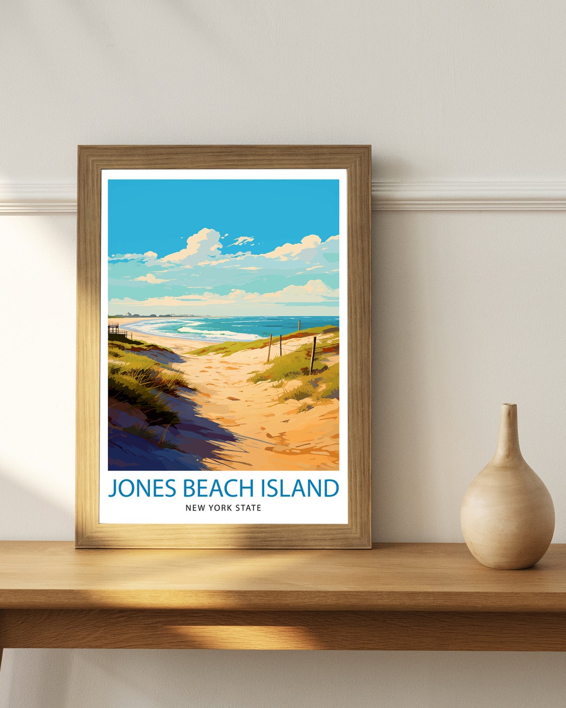 Jones Beach Island New York State Sandy Dunes Ocean Travel Poster - Image 3