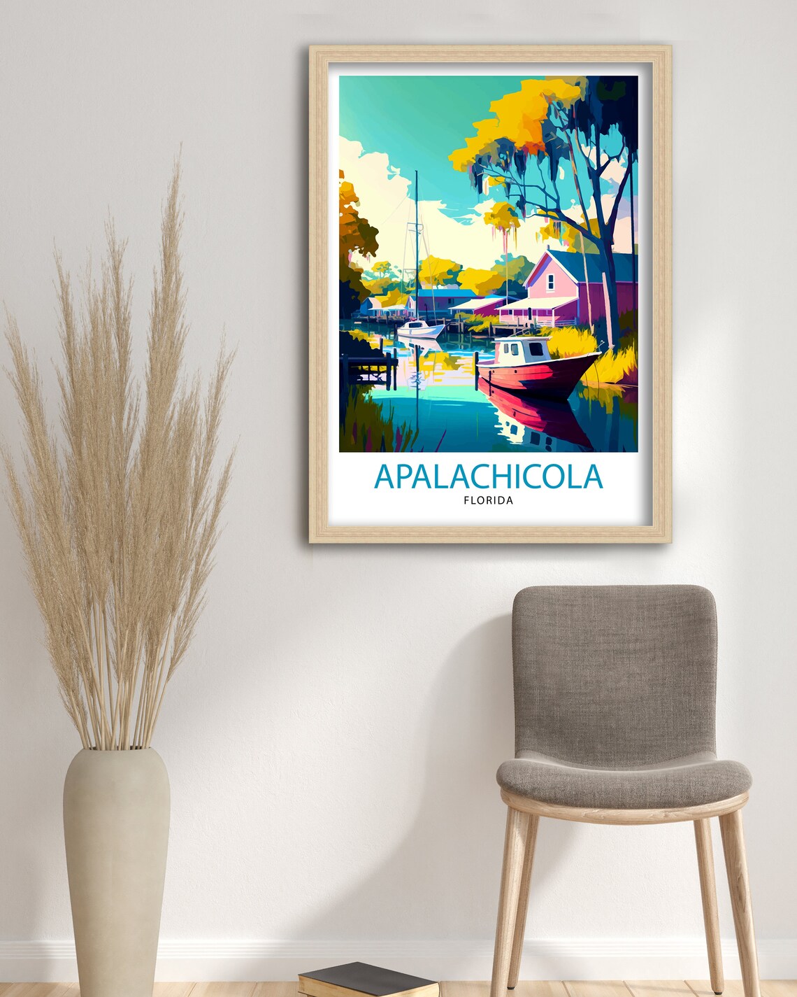Apalachicola Florida Travel Poster, Coastal Place Print - Image 3