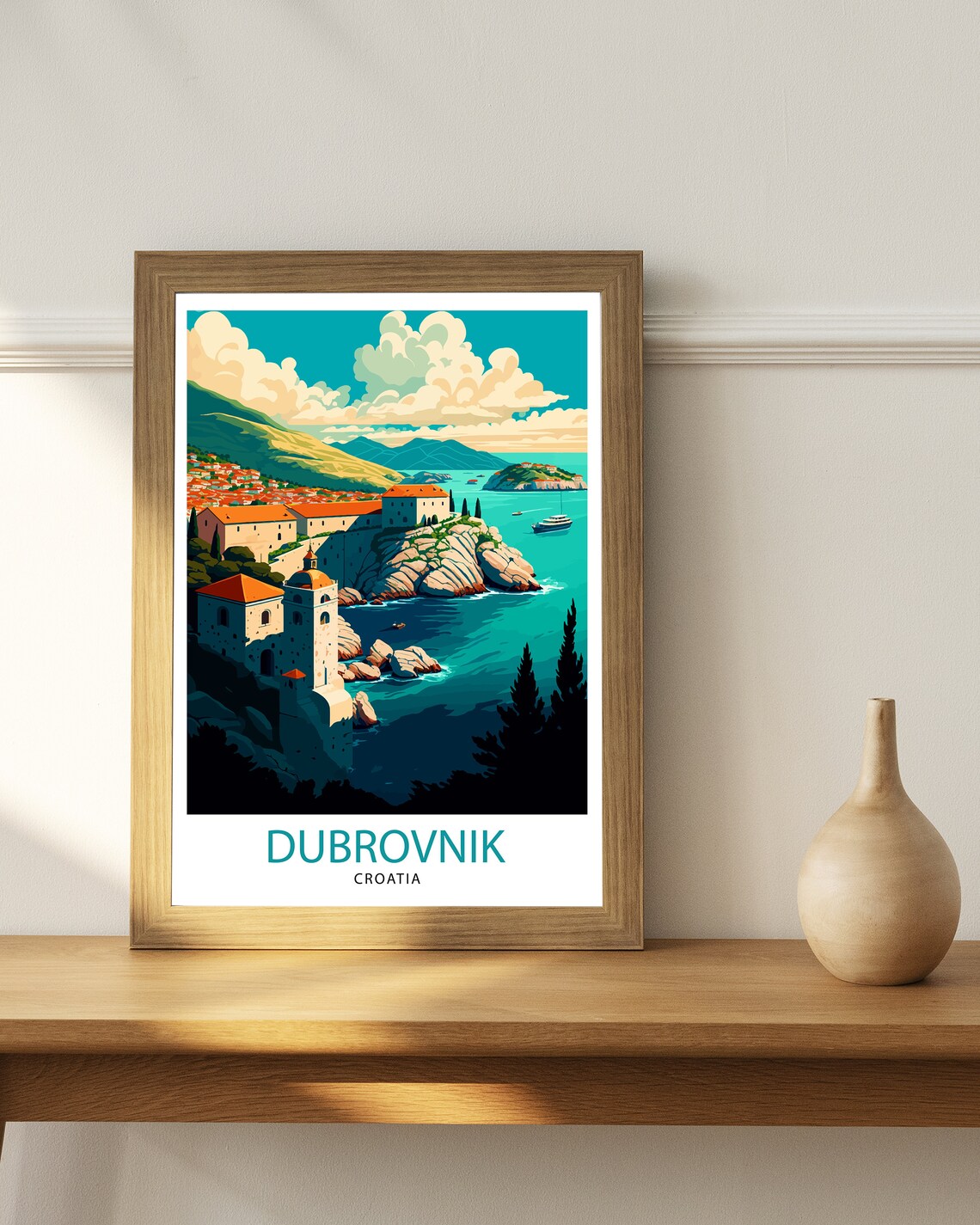 Dubrovnik Croatia Travel Poster, Europe Wall Art - Image 2