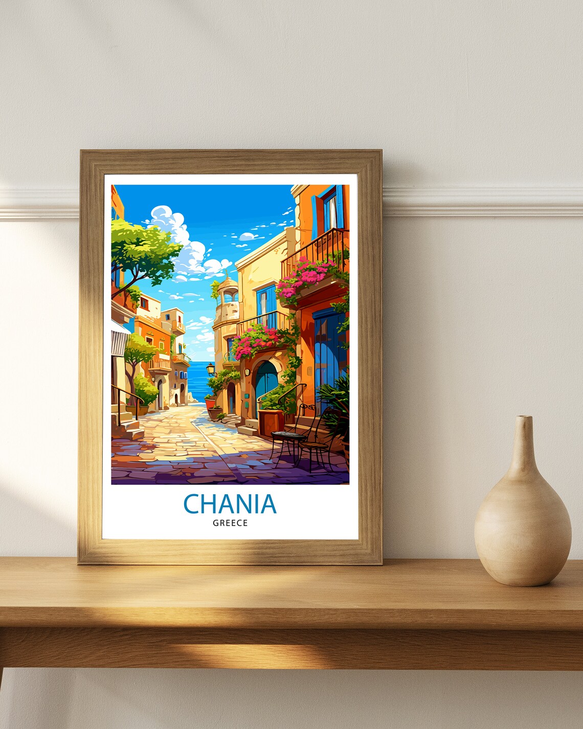 Chania Greece Travel Poster, European Place Print - Image 2