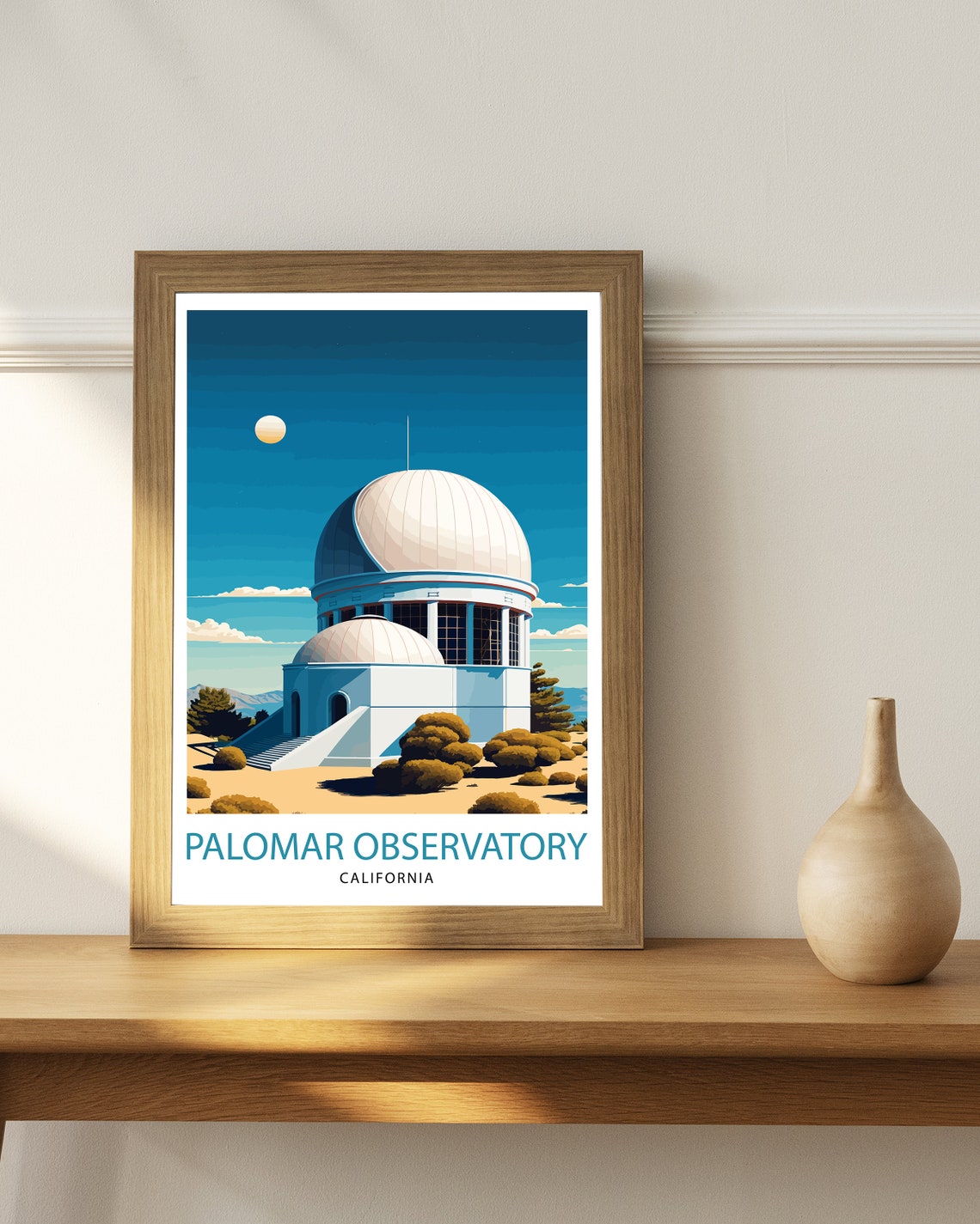 Palomar Observatory California Dome Astronomy Illustration Poster - Image 3