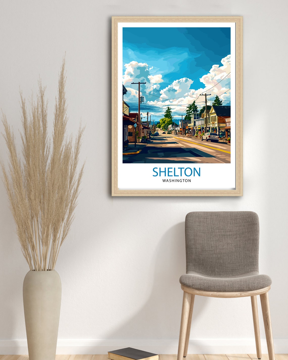 Shelton Washington Small Town Main Street Summer View Poster - Image 2