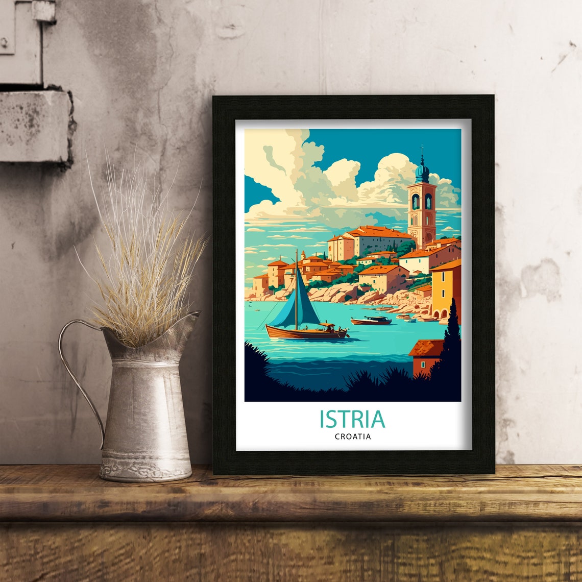 Istria Croatia Travel Print Istria Wall Art Istria Home Decor Istria Illustration Travel Poster Gift For Istria Croatia Home Decor - Image 3