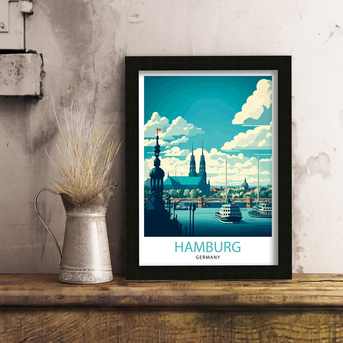 Hamburg Germany Travel Poster, Germany Travel Print - Image 3
