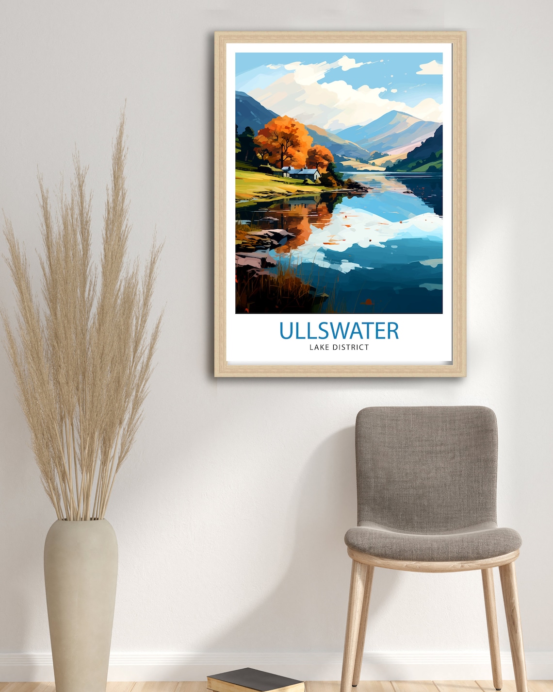 Ullswater Lake District Illustration Travel Poster - Image 3