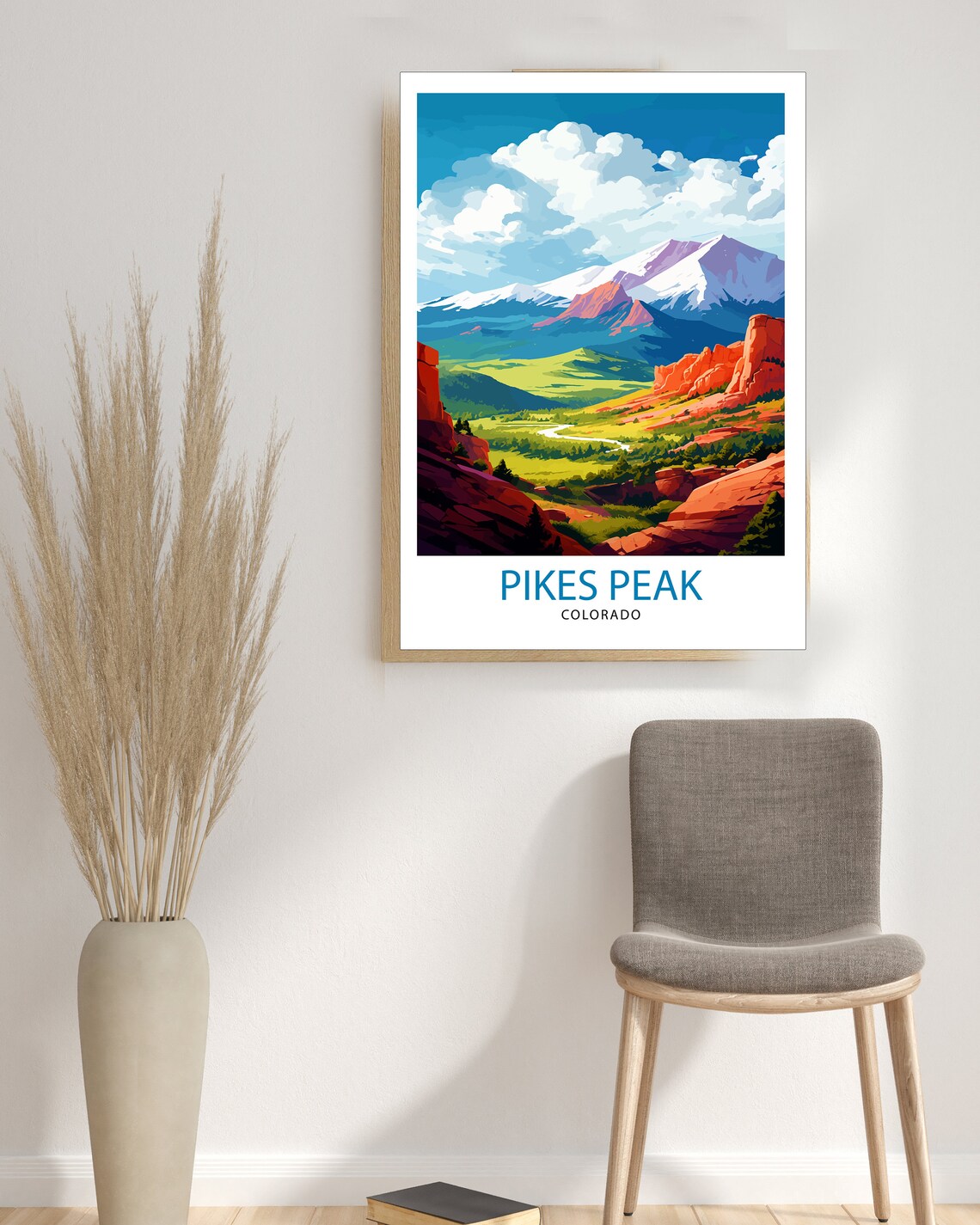 Pikes Peak Colorado Travel Poster, Rocky Mountain Illustration - Image 3