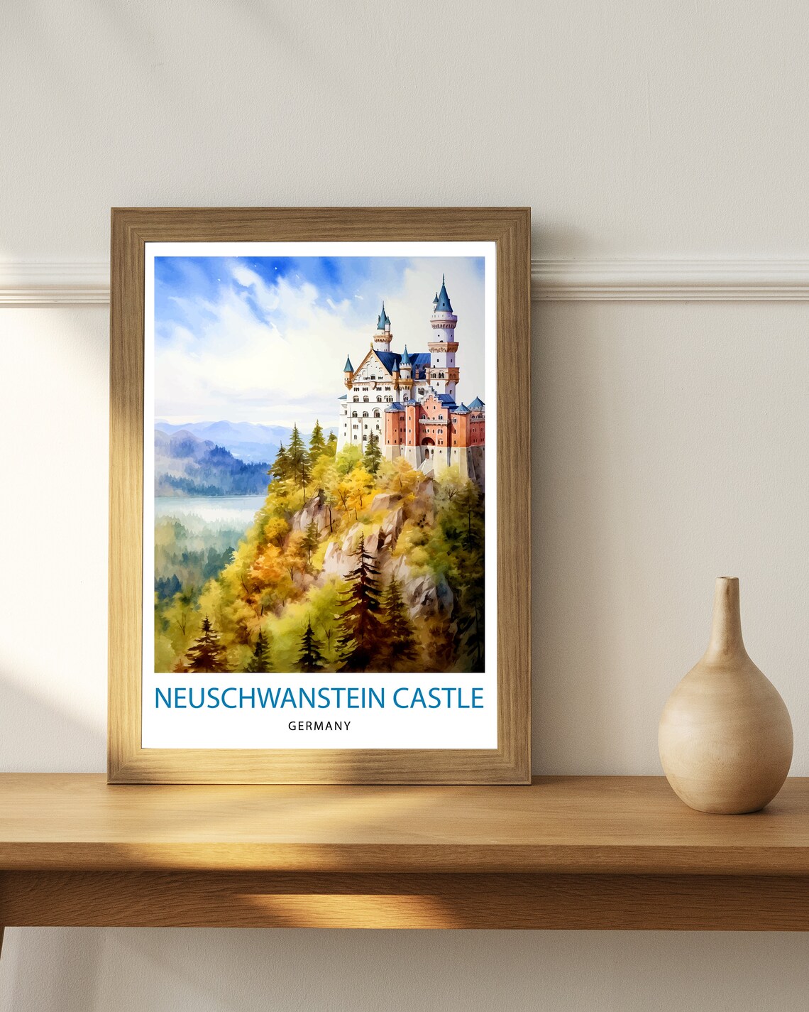 Neuschwanstein Castle Travel Poster, Bavaria Germany - Image 3