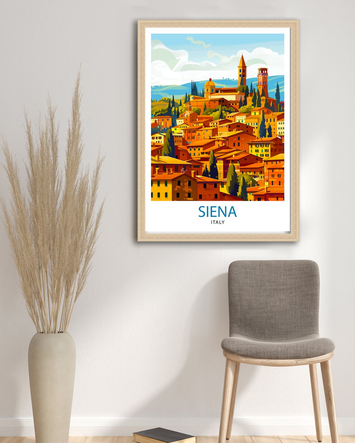 Siena Italy Tuscan Hill Town Sunset Rooftops Golden Wall Art - Image 2